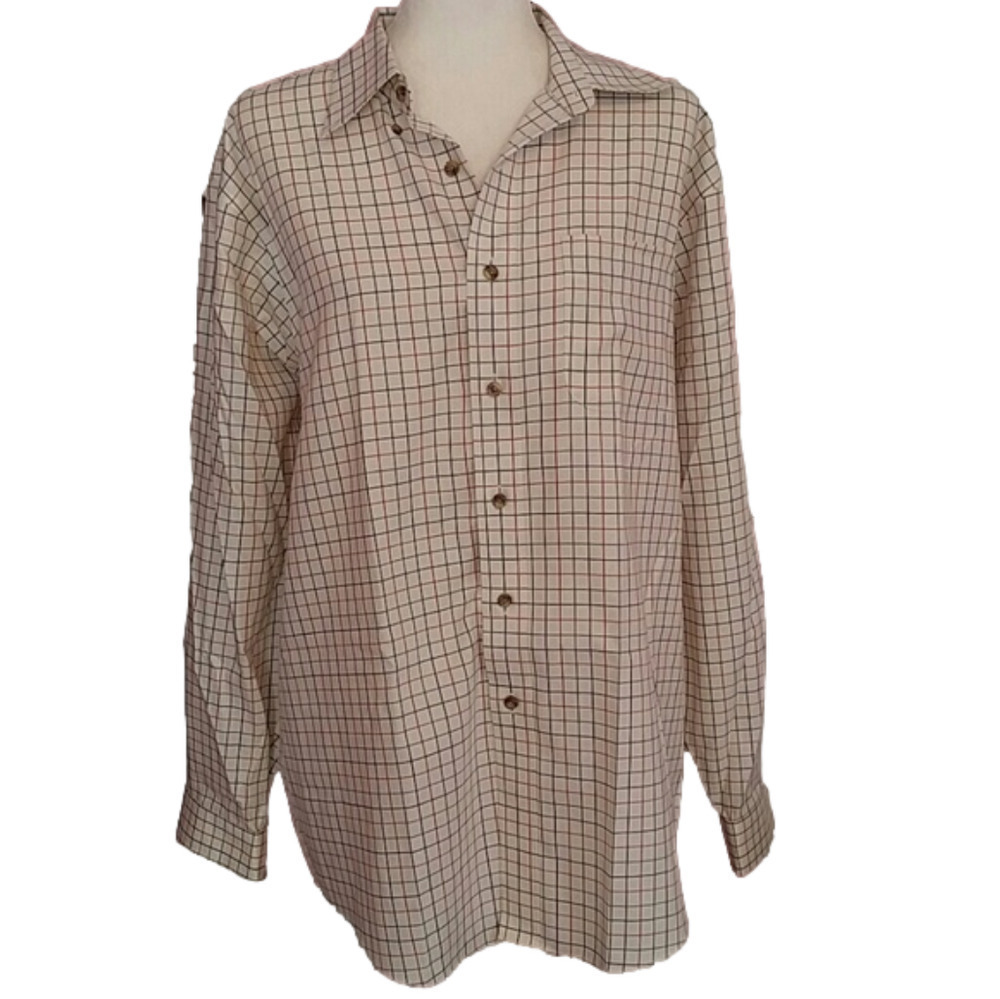 L.L. BEAN Long Sleeve Button Plaid Shirt L